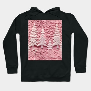 Funny Pink Chrismas Trees Knitted Pattern Hoodie